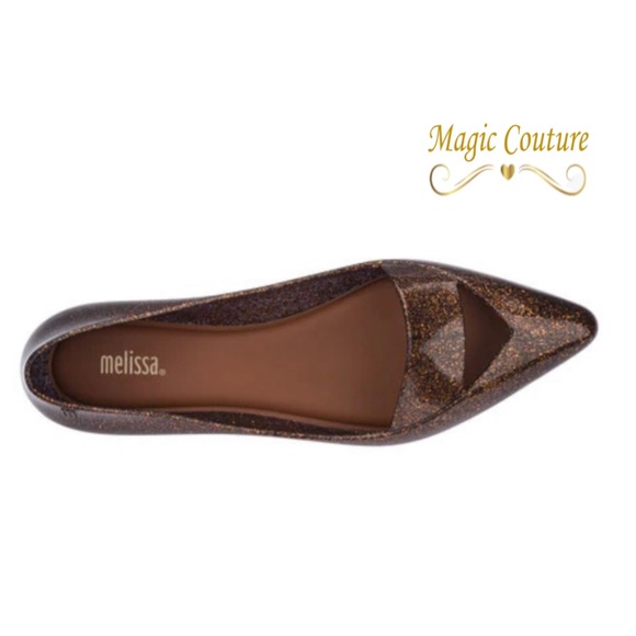 Melissa Glitter Brown Flats - Picture 2 of 10
